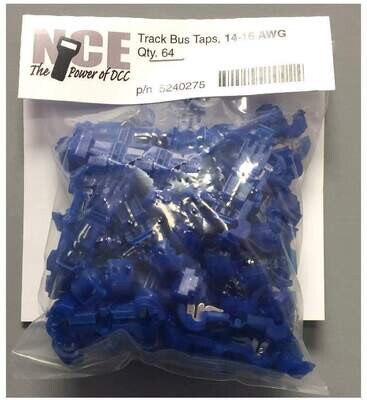 NCE Track Bus Taps 14-16 AWG Blue 64pk