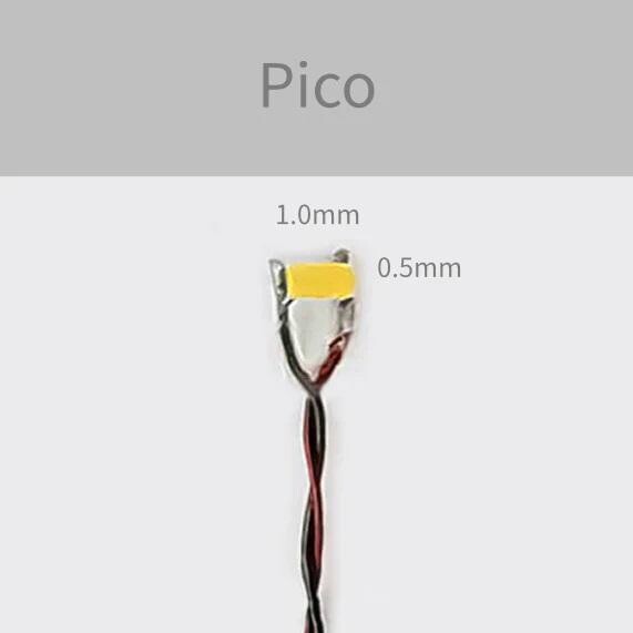 Evan Designs Pico Chip LED w/8 20.3cm Magnet Wire Leads -- Red 7-19V AC/DC .039 x .020 x .028 1 x .5 x .7mm pkg(5)