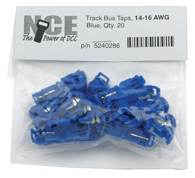 NCE Track Bus Taps 14-16AWG - Blue pkg(20)