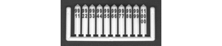 Tichy Train Group HO Concrete Milepost Markers #51 to 100 - White w/Black Printing pkg(50)