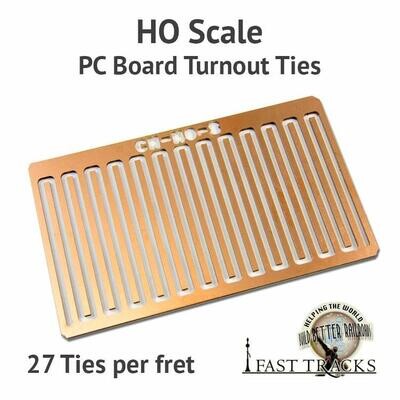 Fast Tracks Copper Head PC Board Turnout Ties 1/16" HO