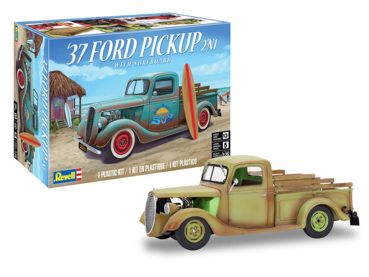 Revell 1/25 1937 Ford Pickup 2n1 w/Surfboard