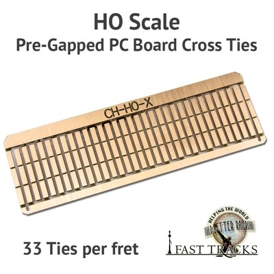 Fast Tracks Copper Head PC Board Pre-Gapped Rail Ties 2mm. HO