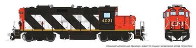 Rapido Trains HO GMD GP-9rm w/DCC &amp; Sound - Canadian National (Zebra stripes) : #4021