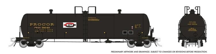 Rapido Trains HO Procor 20K gal. Tank Car: Patched Split P Logo - PROX #58049