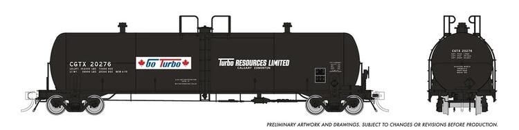 Rapido Trains HO Procor 20K gal. Tank Car: Turbo Ressources - CGTX #20283