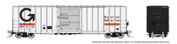 Rapido Trains HO PC&amp;F 5241cuft boxcar : B&amp;M - Guilford : BM #3292