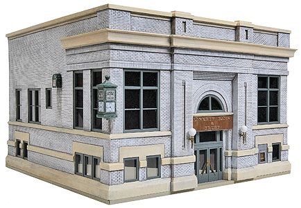 Walthers Cornerstone HO Liberty Bank &amp; Trust -- Kit - 6-9/16 x 7-11/16 x 5  24.3 x 19.5 x 12.7cm