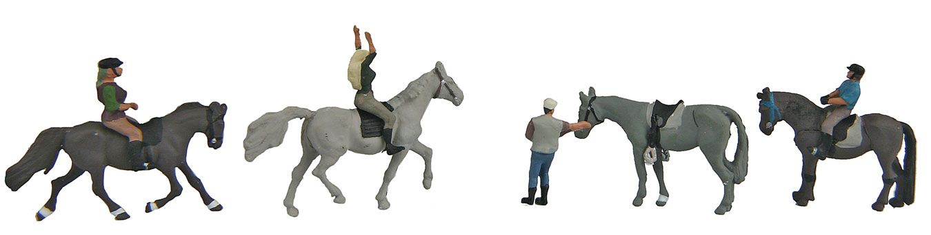 Walthers SceneMaster HO Horseback Riders - pkg(4)