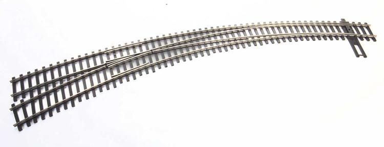 Walthers Track HO Code 83 Nickel Silver DCC Friendly Curved Turnout - 20 and 24&quot; Radius - Left Hand