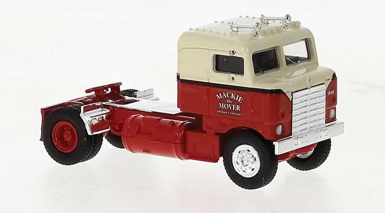 Brekina HO Kenworth 1950 Bullnose Tractor - Mackie the Mover - Red, Ivory