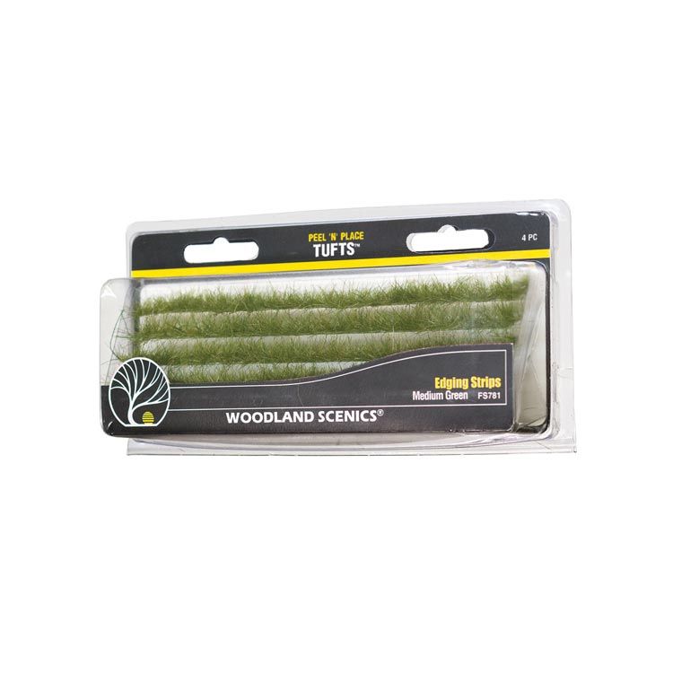 Woodland Scenics Peel &#39;n&#39; Place Tufts - Medium Green Edging Strips