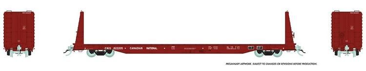 Rapido Trains HO Marine Industries Bulkhead Flatcar - CNIS (Mineral Brown) : #621024