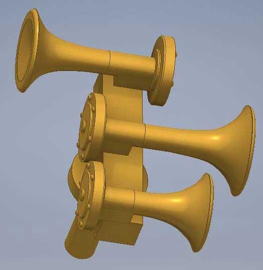 Cal Scale HO Nathan K3 Air Horn K3LAR2 - Brass