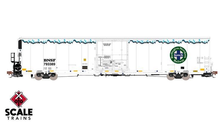 ScaleTrains Rivet Counter HO Trinity 82&#39; 7883 Mechanical Reefer with Sound - Early Thermo King / BNSF #793389