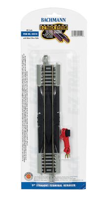 Bachmann HO E-Z Track Straight Track w/Nickel Silver Rail &amp; Gray Roadbed  9&quot; Terminal Rerailer