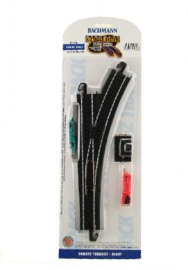Bachmann HO E-Z Track Turnout w/Steel Rail Track &amp; Black Roadbed Right Hand Remote