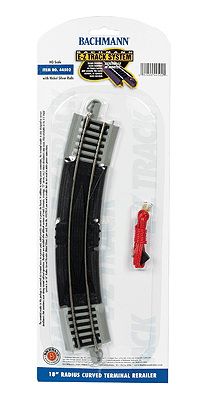 Bachmann HO E-Z Track Curved Track w/ Nickel Silver Rail &amp; Gray Roadbed - 18  45.7cm Radius Terminal Rerailer