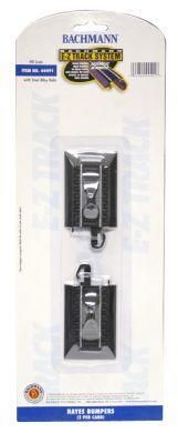 Bachmann HO E-Z Track w/Steel Rail &amp; Black Roadbed - Hayes Wheel Stops (Track Bumpers) pkg(2)