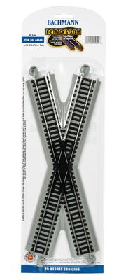 Bachmann HO E-Z Track Crossing w/Nickel Silver Rail &amp; Gray Roadbed - 30 Degree
