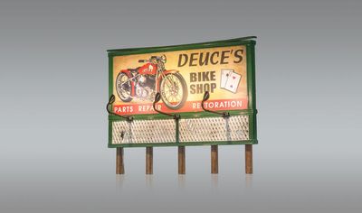 Woodland Scenics Just Plug HO Lighted Billboard - Deuce&#39;s Bike Shop