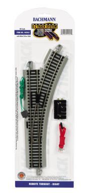 Bachmann HO E-Z Track Nickel Silver Remote Turnout - Right
