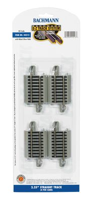 Bachmann HO E-Z Track 2.25&quot; Straight Track 4pk