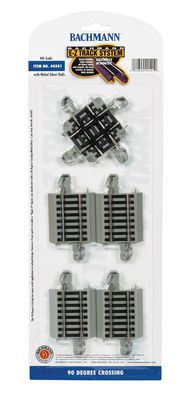 Bachmann HO E-Z Track Nickel Silver 90 Degree Crossing