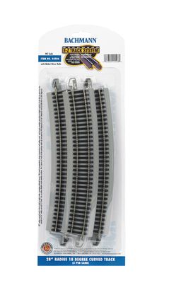 Bachmann HO E-Z Track Curved Track w/Nickel Silver Rail &amp; Gray Roadbed - 28&quot; Radius pkg(5)