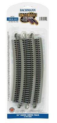 Bachmann HO E-Z Track Curved Track w/Nickel Silver Rail &amp; Gray Roadbed - 26&quot; Radius pkg(5)