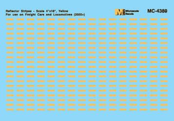 Microscale Mini-Cal Conspicuity Markings 2005+ (Reflector Stripes for Locos &amp; Cars) - Yellow