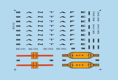 Microscale Decals Atchison Topeka &amp; Santa Fe - ATSF -- Mini-Cal Stainless Steel Rail Diesel Cars (RDCs 1952-1968)