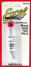 Excel Fine High-Speed Twist Drills - #76 pkg(12)