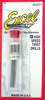 Excel Fine High-Speed Twist Drills - #71 pkg(12)