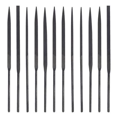 Excel 4&quot; Cut #2 Needle Files - 12 Mini Files Pouch Set