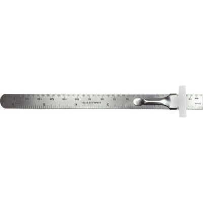 Excel 6&quot; Mini Stainless Steel Ruler w/ Pocket Clip
