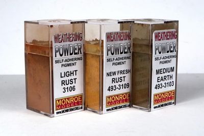 Monroe Model Rust &amp; Dust Weathering Powder Set - 1 Each: Light Rust, New Fresh Rust, Medium Earth