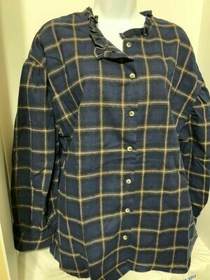 New With Tag Very J Size 1X Women Plaid Navy Blue
