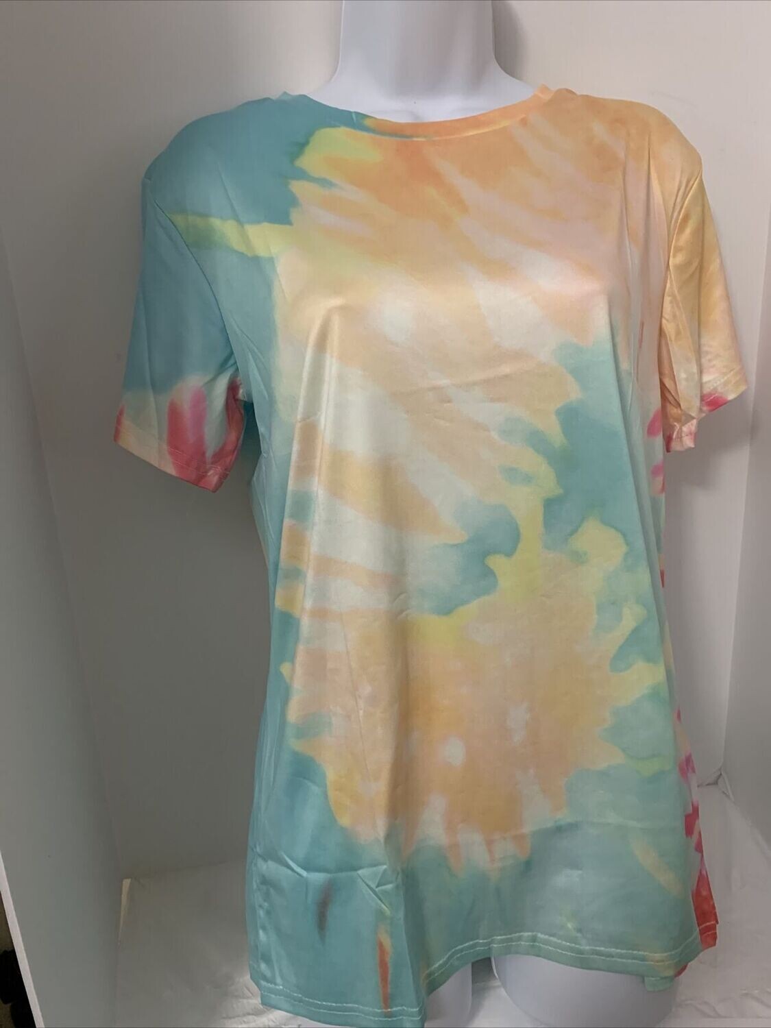 NWT Jennikol WMNS Pastel Tie-Dye Short Sleeve T Shirt - Crew Neckline size Large