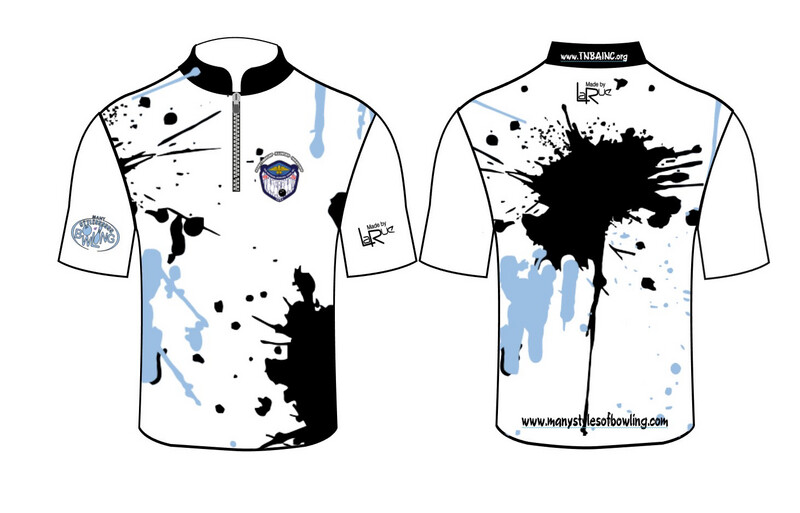 TNBA WHITE WITH CAROLINA BLUE &amp; BLACK SPLASHES