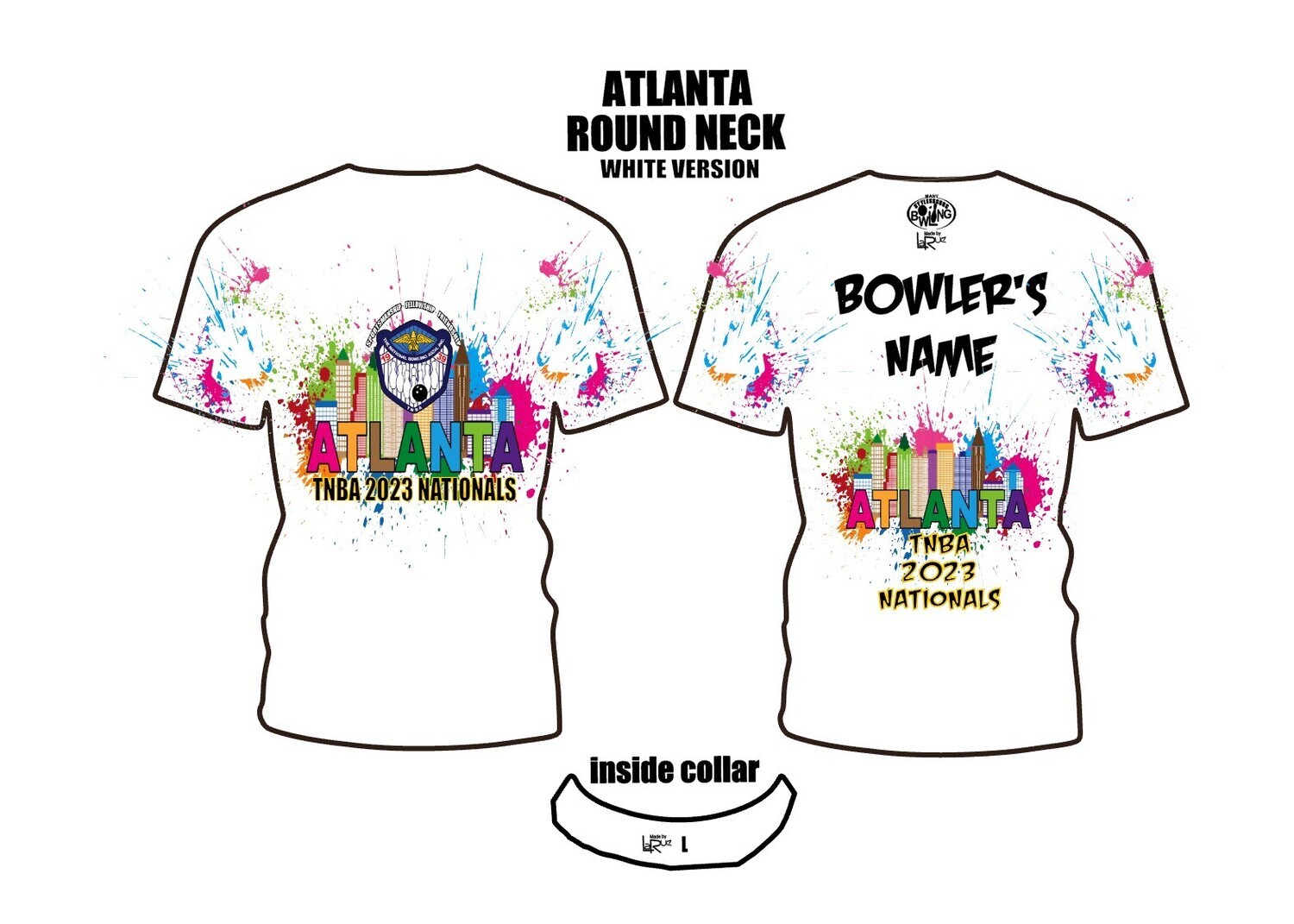 TNBA ATLANTA NATIONALS DRI FIT T SHIRT WHITE WITH PAINT SPLASH Store