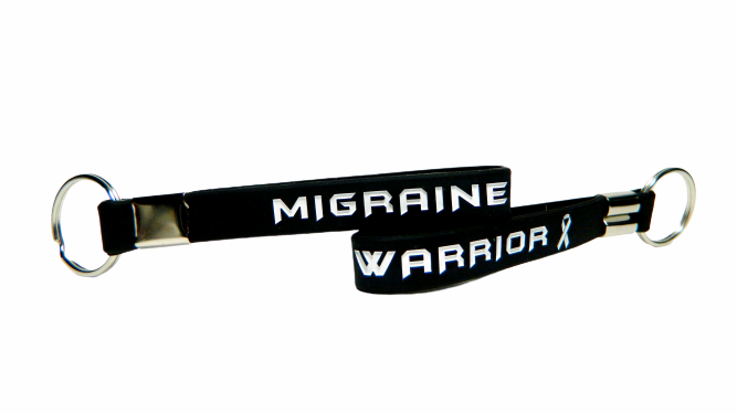 Migraine Warrior Black Keychain