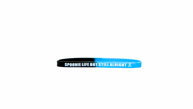 Spoonie Life But Still Alright Blue &amp; Black Bracelet
