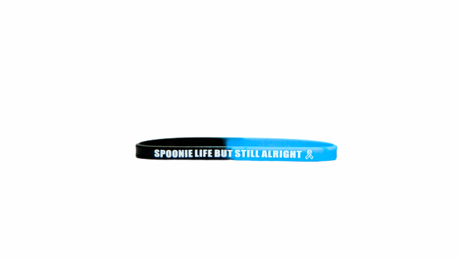 Spoonie Life But Still Alright Blue & Black Bracelet