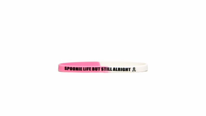 Spoonie Life But Still Alright Pink & White Bracelet