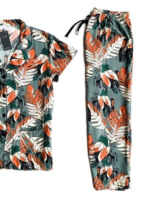 TEAL RUST LEAF - RAYON (M ONLY) TEAL RUST LEAF - RAYON (M ONLY)