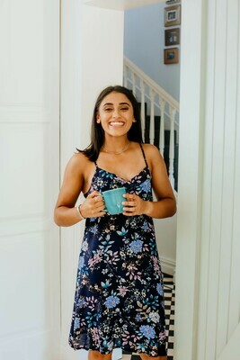 NAVY SMALL FLORAL STRAPPY NIGHTIE - RAYON NAVY SMALL FLORAL STRAPPY NIGHTIE - RAYON
