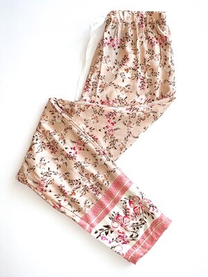 PINK SMALL FLORAL CHILL PANTS - RAYON