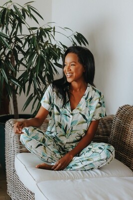 BLUE GREEN LEAF SHORT LONG - RAYON (XS ONLY) BLUE GREEN LEAF SHORT LONG - RAYON (XS ONLY)
