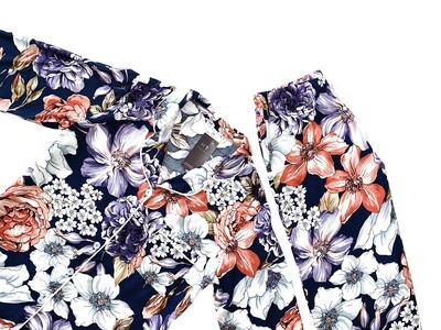 NAVY FLORAL CLASSIC SET - RAYON (XS ONLY)